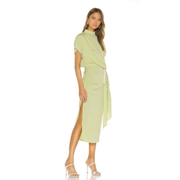 MARIANNA SENCHINA Toga Dress Pistachio Green Party - Picture 3 of 10